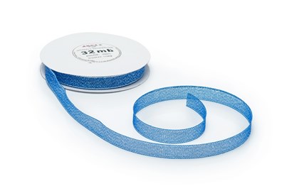 Wstążka brokatowa 12mm 32m WB7005 niebieska