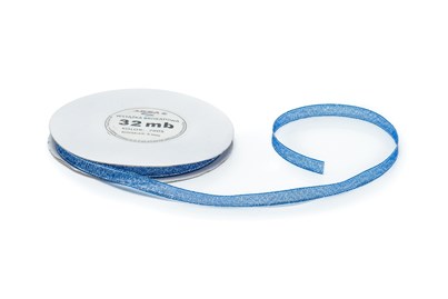 Wstążka brokatowa 6mm 32m WB7005 niebieska