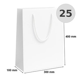 torba laminowana biała 300x100x400 mm 25 sztuk