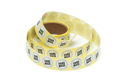 Naklejki okrągłe Białe Fi35mm Handmade - 200 sztuk