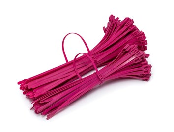 Opaski Zaciskowe z płaską klamerką 400/8mm Różowe