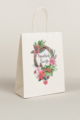 Torba Świąteczna Papierowa Wianek 240x100x340