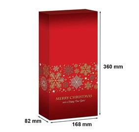 Karton Świąteczny Czerwone Merry 360x168x82 mm