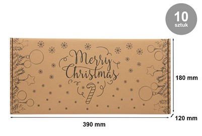 karton świąteczny 10 sztuk, karton Merry Christmas, pudełka fasonowe święta, kartony kraft boże narodzenie, pudełka prezentowe
