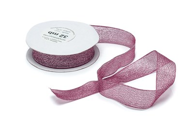 Wstążka brokatowa 25mm 32m WB7031 bordowa