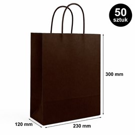 Torba prezentowa 230x120x300 mm czekoladowa 50 szt