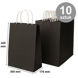 Pakiet - Torba 305x170x425 / CZARNA 10 szt