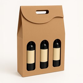 Pudełko karbowane 250x85x330mm / 3 wina