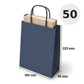 torebka papierowa granatowa 180x80x225 mm 50 sztuk