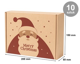 pudełko świąteczne, karton fasonowy, pudełko Mikołaj, pakiet 10 sztuk, opakowanie prezentowe