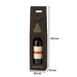 Karton Świąteczny karbowany na wino 85x85x330mm Czarny