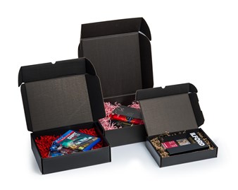 Pudełko ozdobne na prezent czarne 250x180x50mm skrytka A