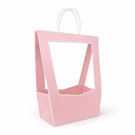 Torba prezentowa na kwiaty 120x100x350 mm różowa