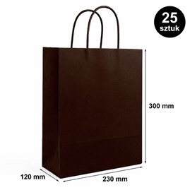 Torba prezentowa 230x120x300 mm czekoladowa 25 szt