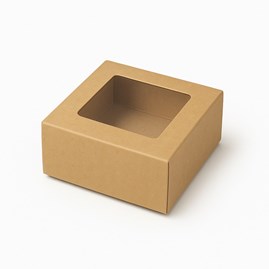 Pudełko Magnetyczne Kraft z Okienkiem 120x120x50mm (zew.)