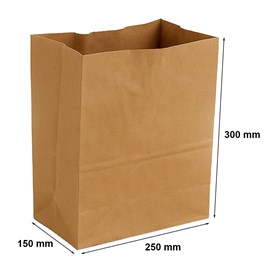 Torba papierowa KLOCKOWA 250x150x300 / BRĄZOWA