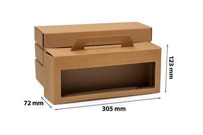Pudełka karbowane na 4 słoiczki 0,35l 305x72x123mm 10szt