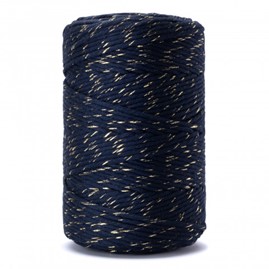 Sznurek Bawełniany Złoto-Niebieski 2mm/100g/45m