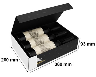 Pudełko Świąteczne na Prezent Premium Czarne  SCHNEEG 360x260x93mm