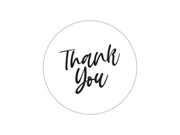 Naklejki okrągłe Białe Fi25mm Thank You - wzór 5