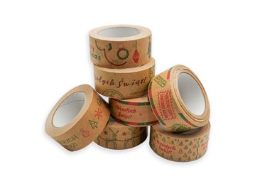 Taśma Świąteczna Papierowa WŚ Choinki 48mm/50m