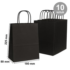 Pakiet - Torba papierowa na prezent 180x80x225 / czarna 10 szt