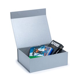 Pudełko Magnetyczne Perłowe Srebrne 330x255x115mm(zew) A4 Prezentowe