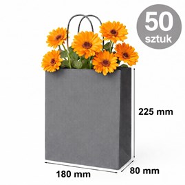 Torba papierowa kraft szara 180×80×225 mm 50 sztuk