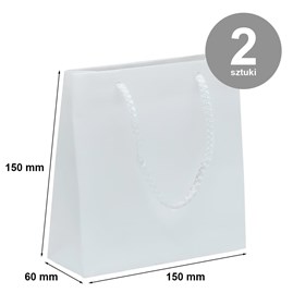Torba matowa ozdobna 150x60x150 Biała Prążek - Pakiet 2 szt