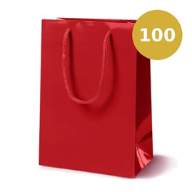 Torba Papierowa Laminowana Czerwona 170×70×210 mm 100 sztuk
