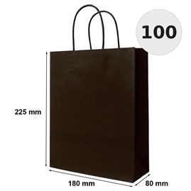 torebka papierowa czekoladowa 180x80x225 mm 100 sztuk