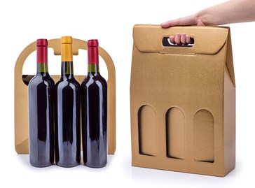 Pudełko K-873 na 3 butelki wina Złote