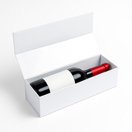 Pudełko z magnesem na 1 wino BIAŁE 100x100x350mm - EASY