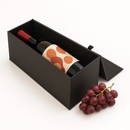 Pudełko na 1 wino CZARNE 340x100x95mm (zewn.) MAGNES