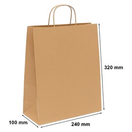 Torby Papierowe Brązowe Prążek 