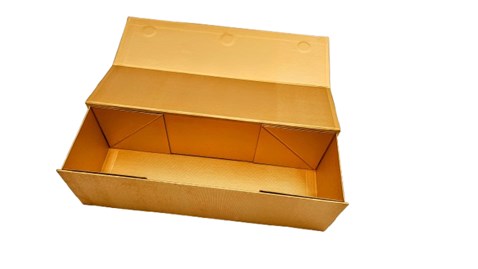 Pudełko z magnesem na 1 wino ZŁOTE 100x100x350mm - EASY