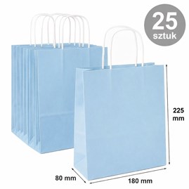 torebka papierowa pastelowa niebieska 180x80x225 mm 25 sztuk