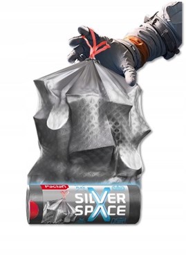 Ekologiczne worki Silver Space 120 l – szare, z taśmą, rolka 8 sztuk