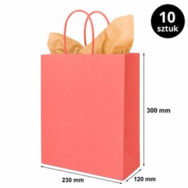 Torba prezentowa 230x120x300 mm jasnoczerwona 10 szt