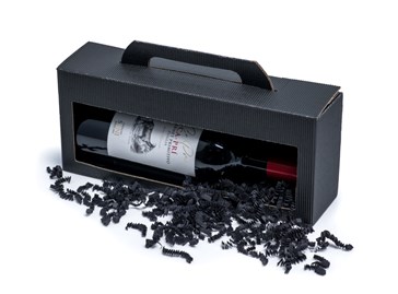 Czarny karton na 4 słoiki miodu karbowany 305x72x123mm z okienkiem