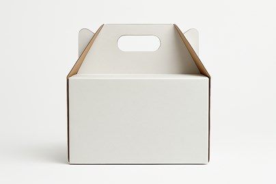 Karton Pudełko na Tort Ciasto 26x26x12 cm Biały z rączką