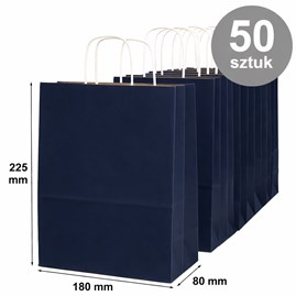 torebka papierowa granatowa 180x80x225 mm 50 sztuk