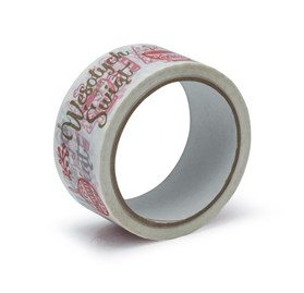 Taśma Świąteczna "Wesołych Świąt" Złoto-Czerwona 45mm/50m