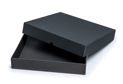 Pudełka karbowane z wieczkiem Czarne 290x300x50mm, 10szt