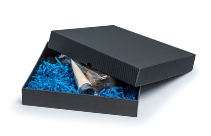 Pudełka karbowane z wieczkiem Czarne 290x300x50mm, 10szt