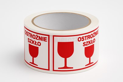 Taśma do kartonów OSTROŻNIE SZKŁO 48mm/66m
