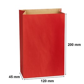 Torebka fałdowa KRAFT RED 120x200+45mm