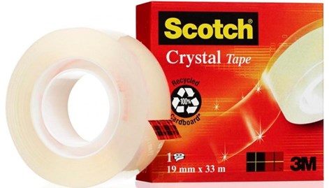 Taśma Biurowa SCOTCH CRYSTAL w pudełku 19mm/33m