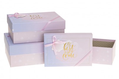 Zestaw Pudełek Różowo-fioletowy melanż (3 szt.)