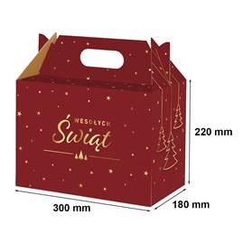 świąteczne pudełko z rączką